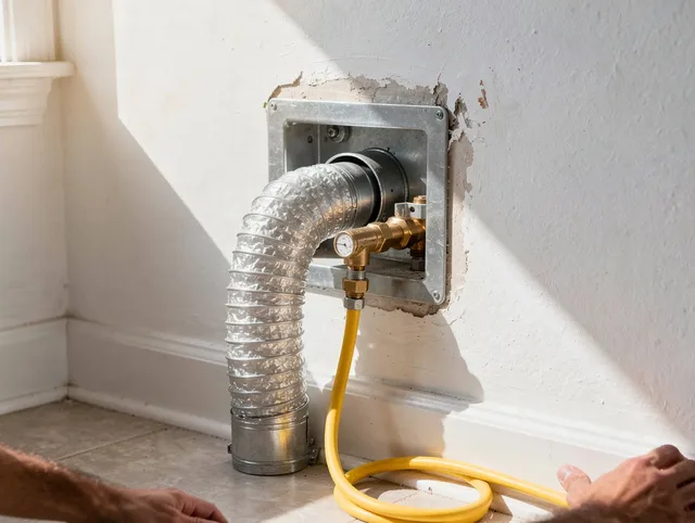 Kannapolis Dryer Vent Cleaning certified technician performing specialized gas dryer vent cleaning in Kannapolis